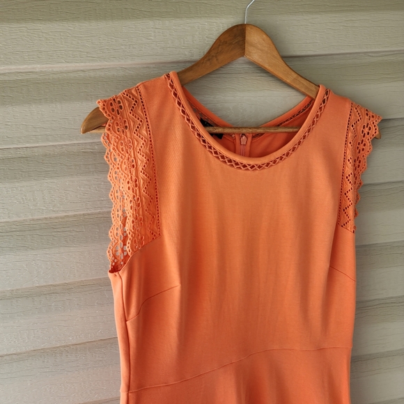 Talbots orange midi dress size M - Picture 6 of 11